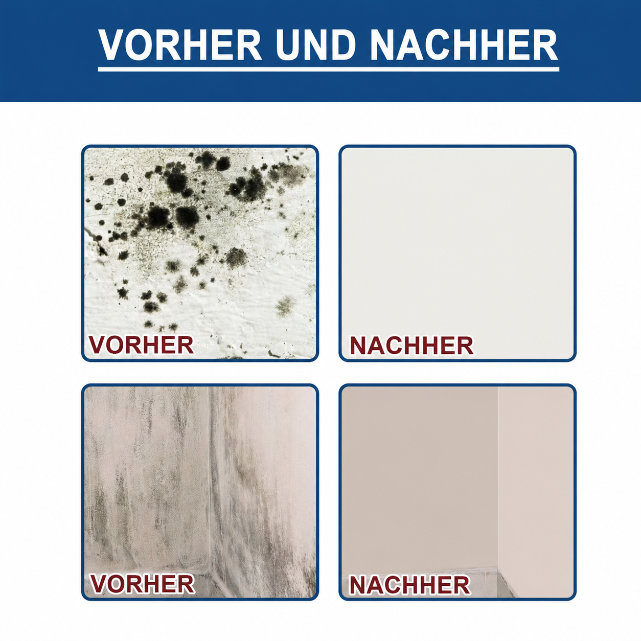 Kraftvolles Schaumspray zur Schimmelentfernung – schnell wirkender Reiniger gegen Schimmelflecken für Fliesenfugen, Duschecken und Küchenoberflächen