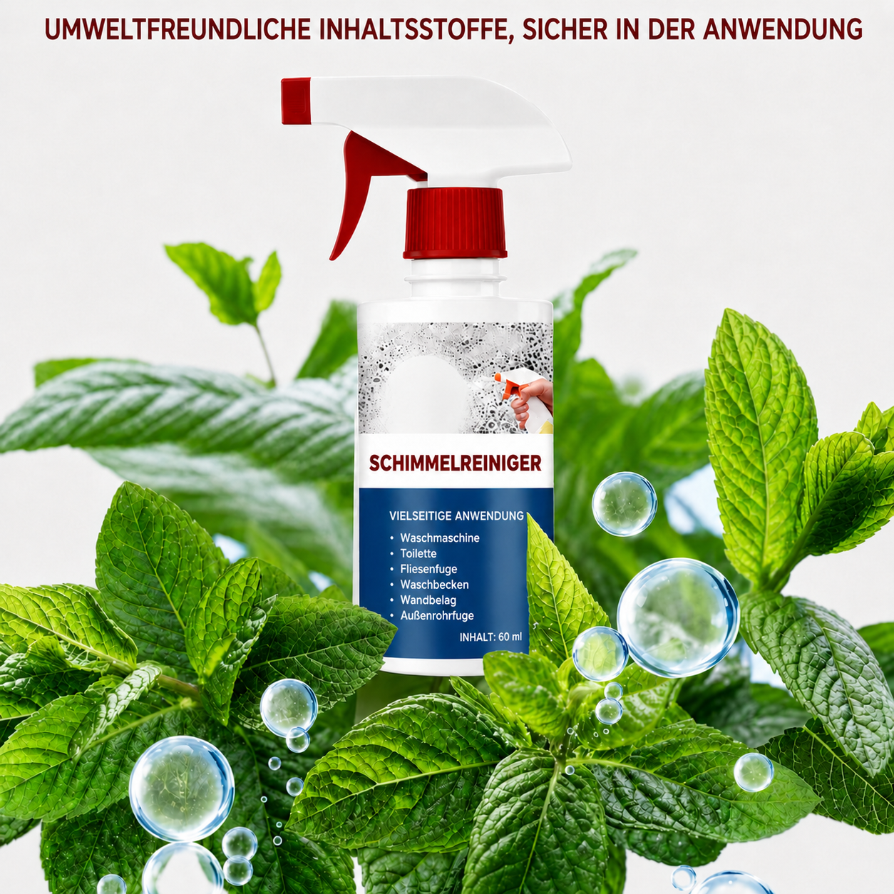 Kraftvolles Schaumspray zur Schimmelentfernung – schnell wirkender Reiniger gegen Schimmelflecken für Fliesenfugen, Duschecken und Küchenoberflächen