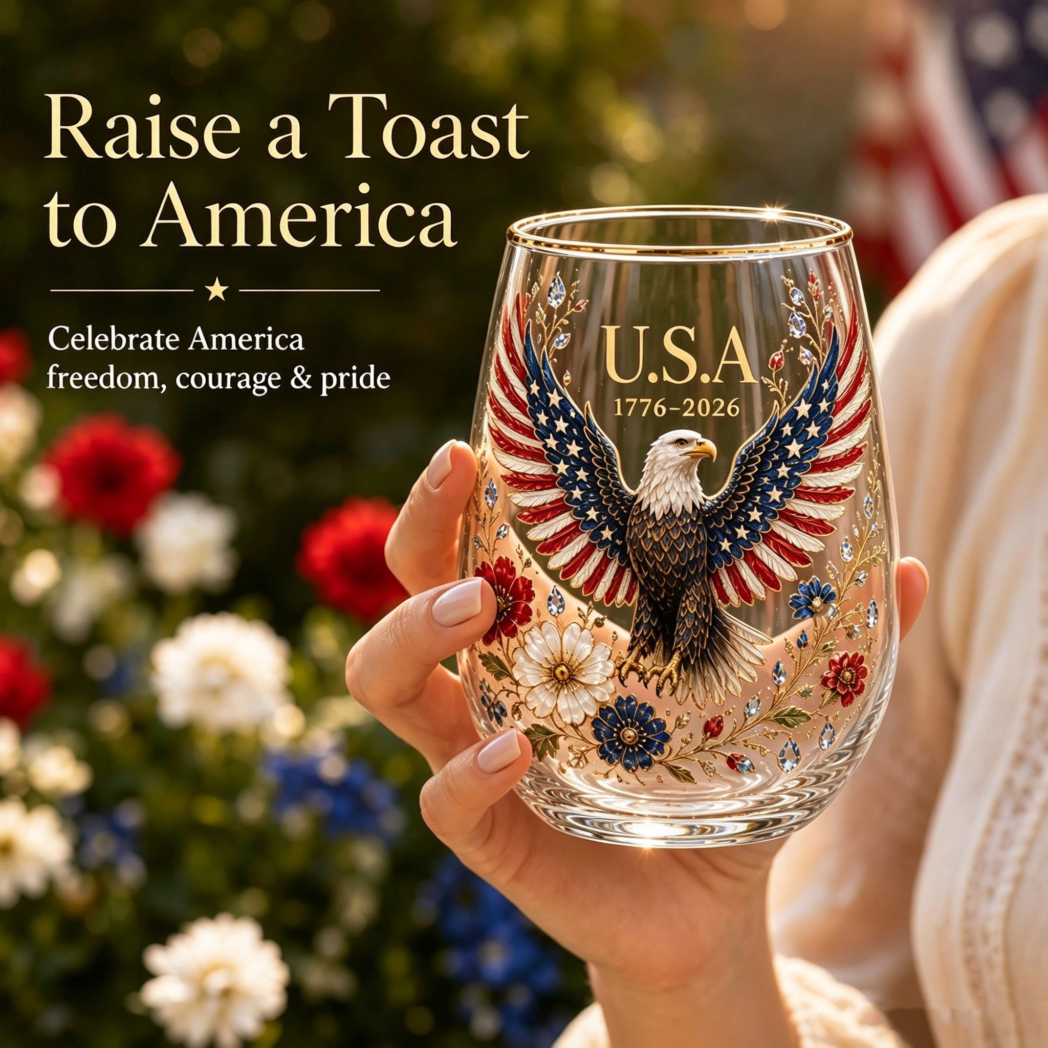 Limited Edition 2026 🦅’America Glass Tumbler– 1776-2026 Heritage Edition