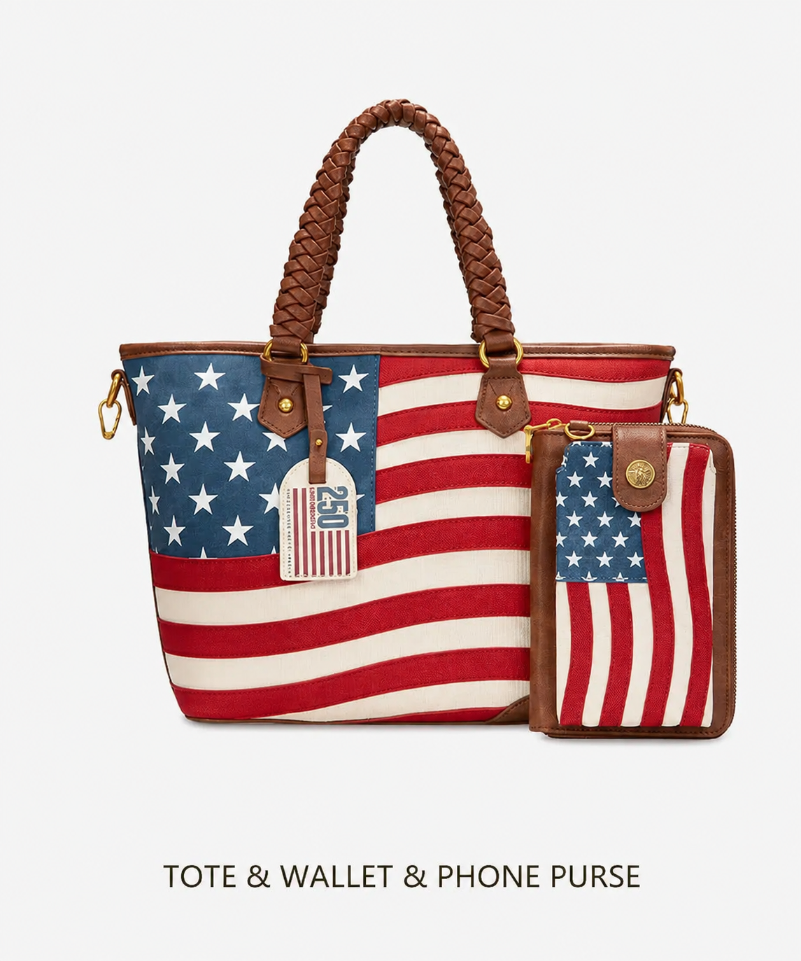 Montana West Vintage American Flag Tote Bag