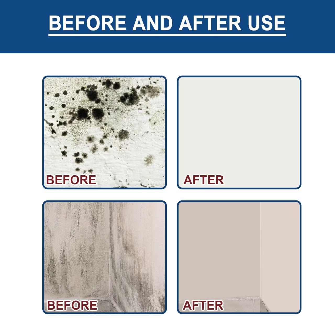 Powerful Foam Mold Remover Spray, Fast-Acting Mildew Stain Cleaner for Tile Gaps, Shower Corners & Kitchen Surfaces