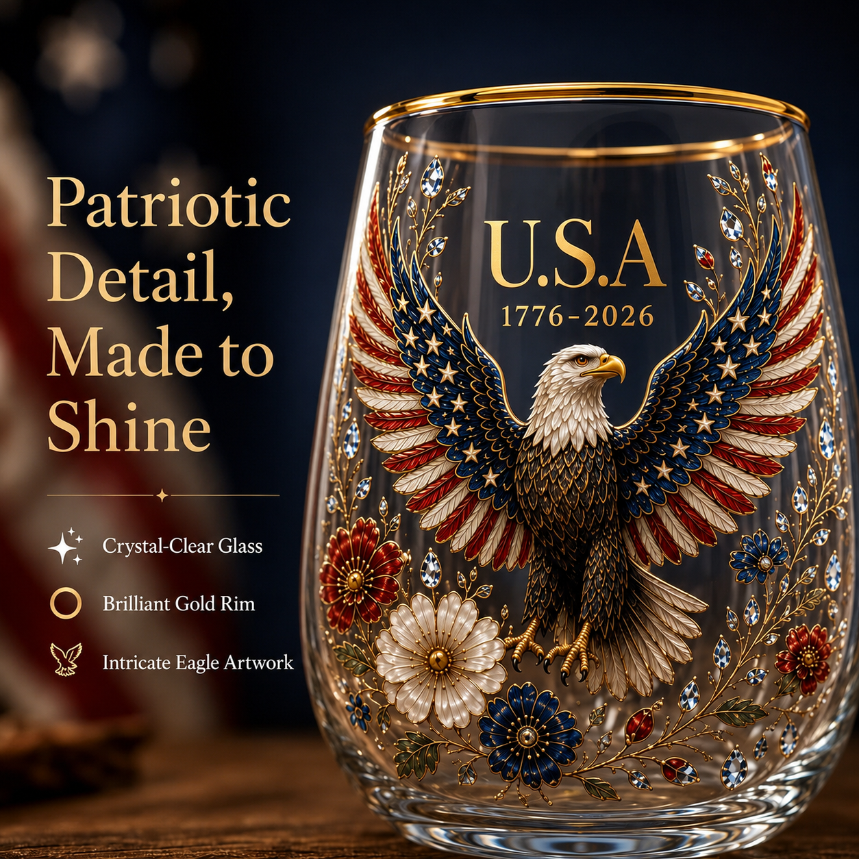Limited Edition 2026 🦅’America Glass Tumbler– 1776-2026 Heritage Edition
