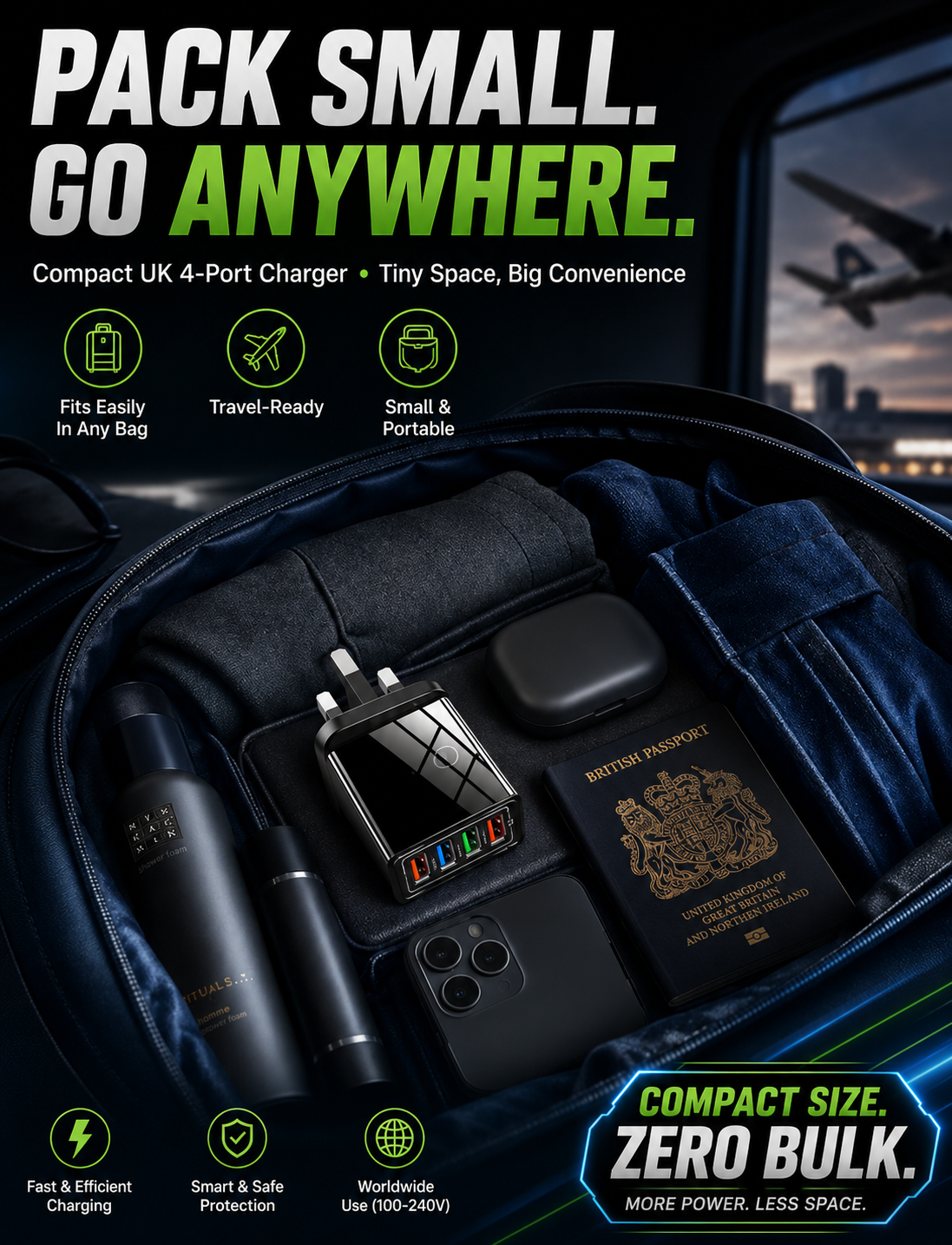 Improve Your Phone's Battery Life⚡4-in-1 Travel Charger🚀 Make your 4-year-old smartphone charge faster than a new one