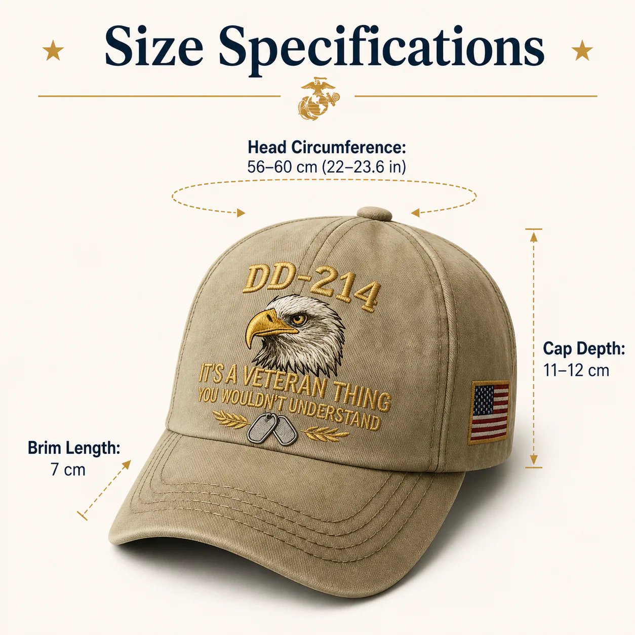 Product image placeholder for veteran embroidered cap