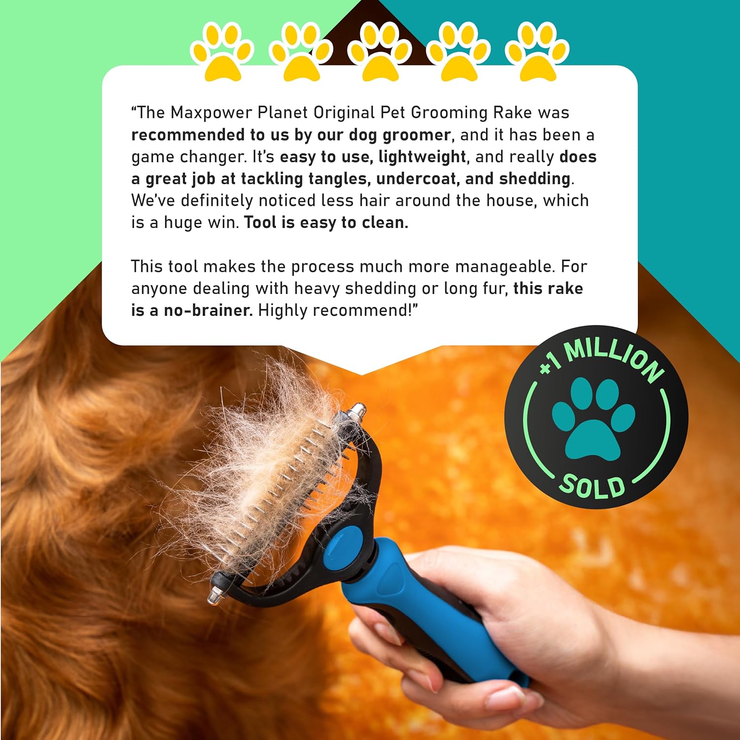 Gentle Pet Hair Remover Comb – Easy Dematting Brush for a Softer, Cleaner Coat