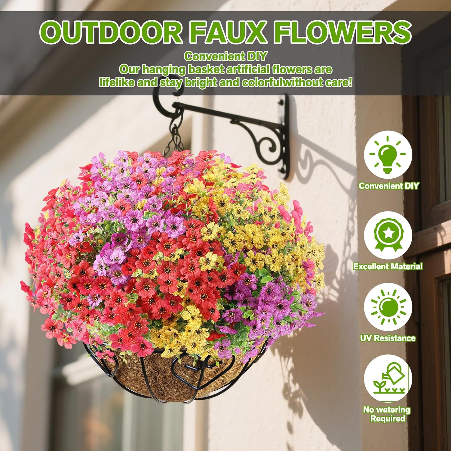 🔥Realistic UV-Resistant Outdoor Flowers – Zero Maintenance