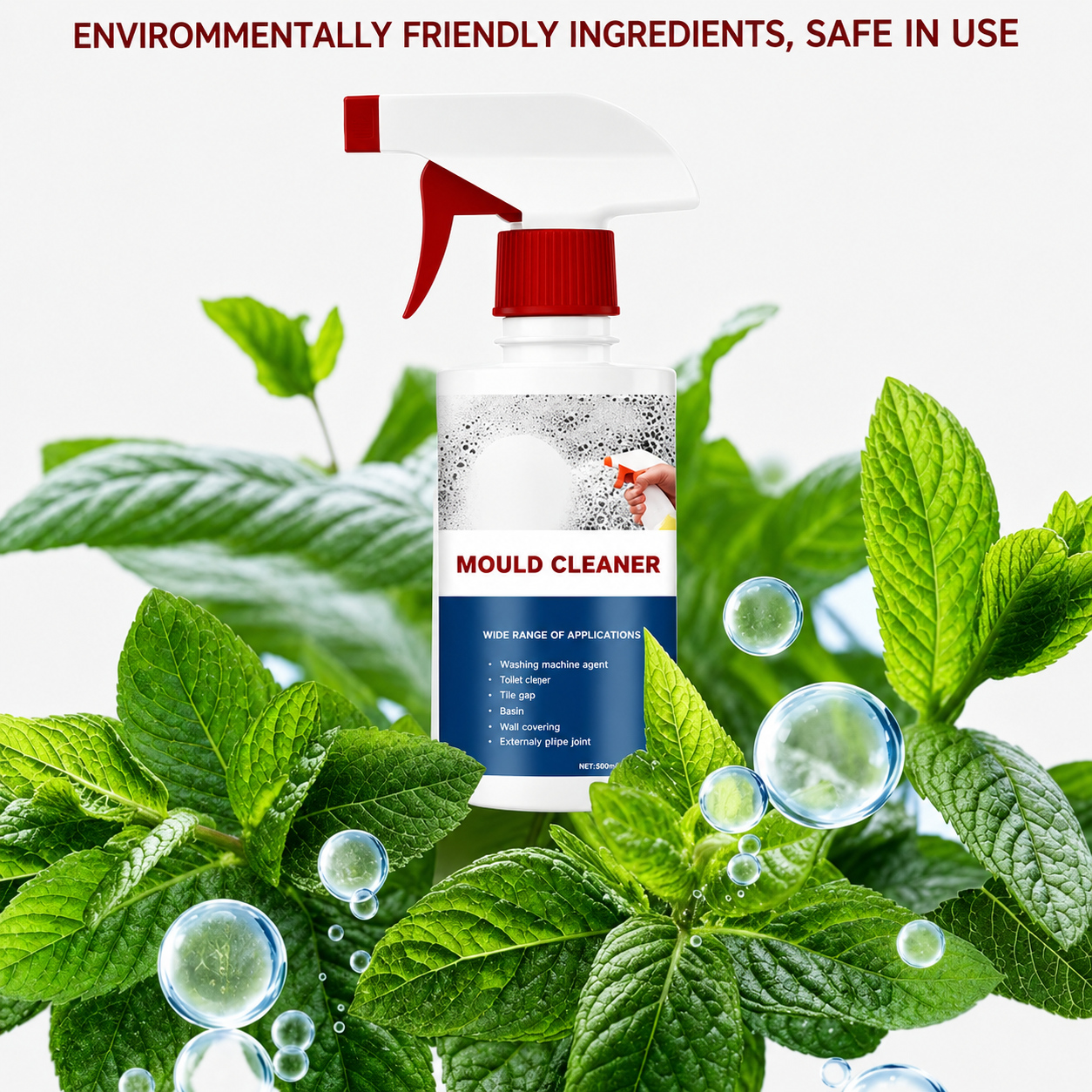 Zero-scrub anti-mold foam application for elderly users and users with arthritis hand pain or limited mobility