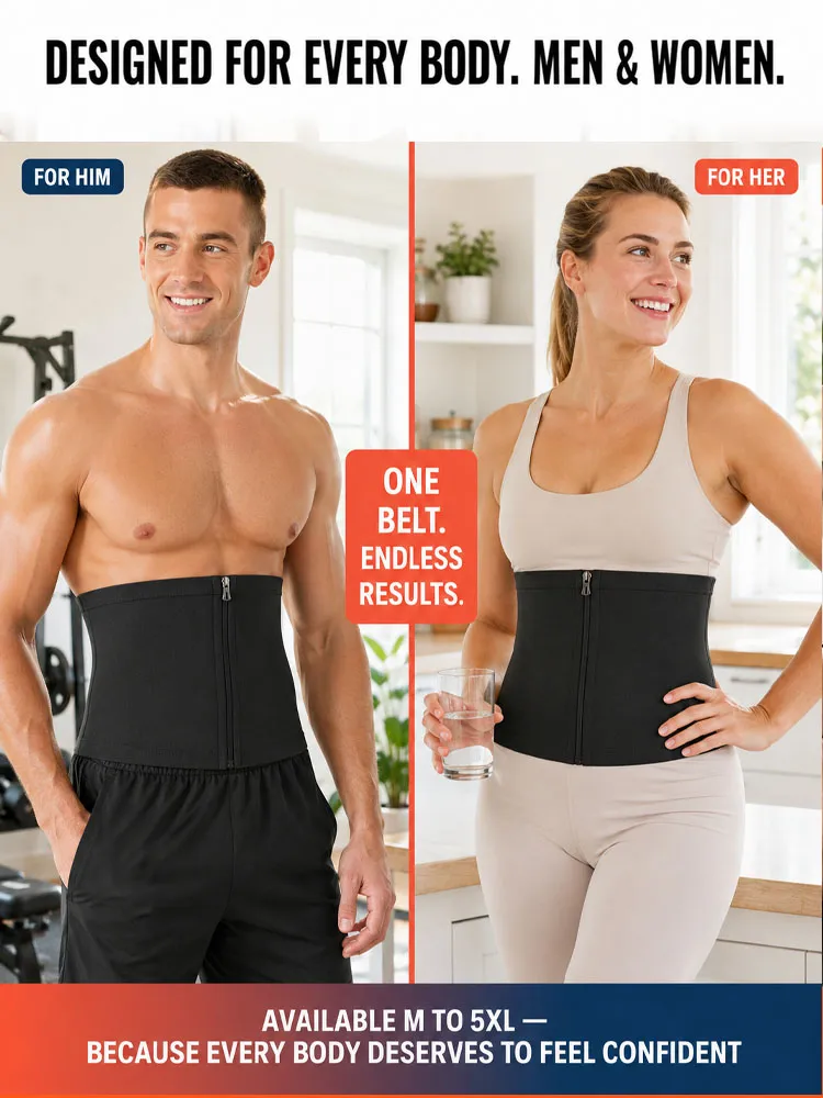 【Waist instantly tightened by 5cm】Sweat-shaping waist belt