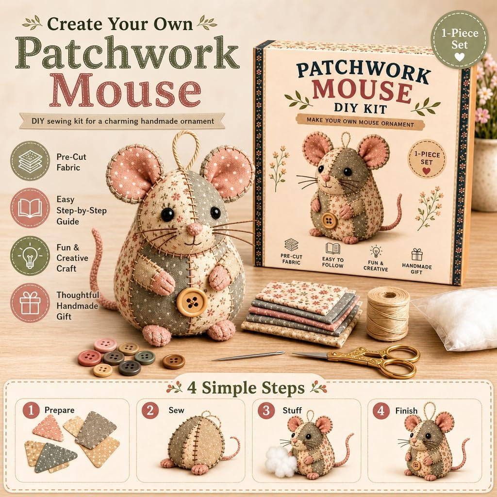 🧵DIY Patchwork Animal Kit – Create Your Own Adorable Animals