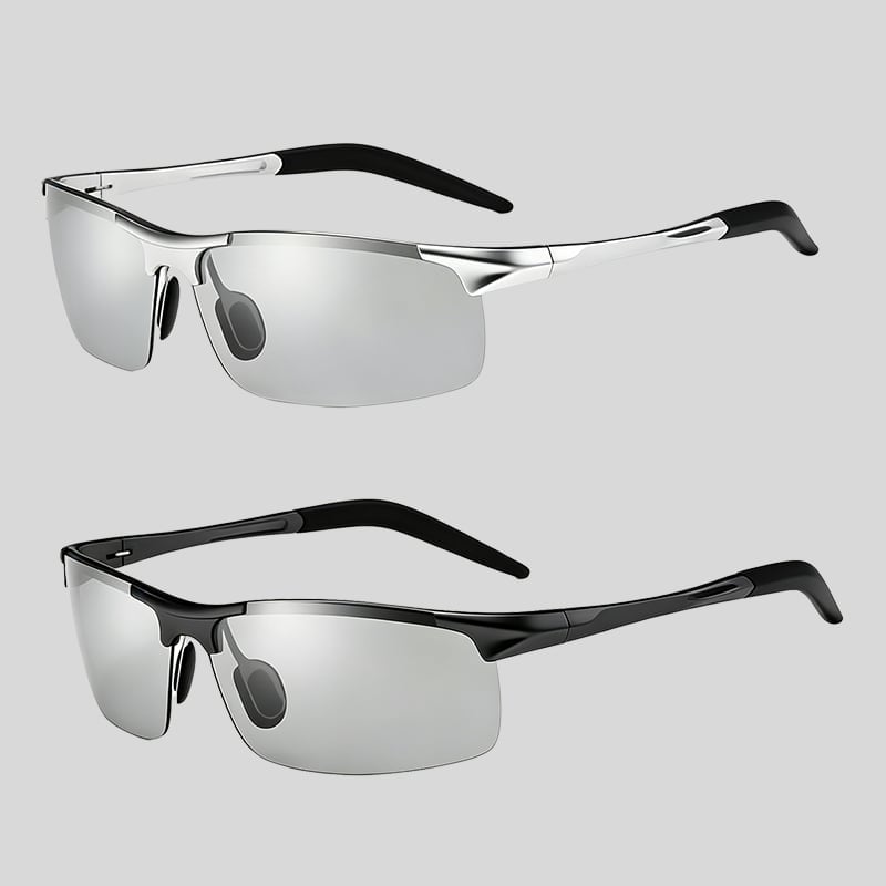 Limited-time offer product image: Zorvio photochromic polarized sunglasses front and side view