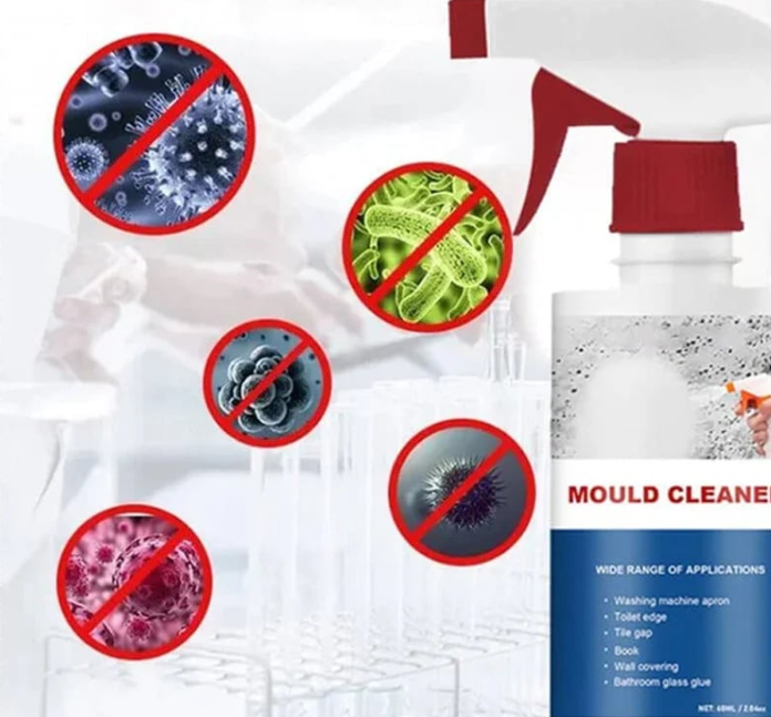 Powerful Foam Mold Remover Spray, Fast-Acting Mildew Stain Cleaner for Tile Gaps, Shower Corners & Kitchen Surfaces