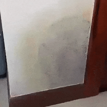 Ergebnisbild einer verifizierten K&auml;uferin mit schimmelfreier Dusche nach Reinigung mit Anti-Schimmel-Schaum