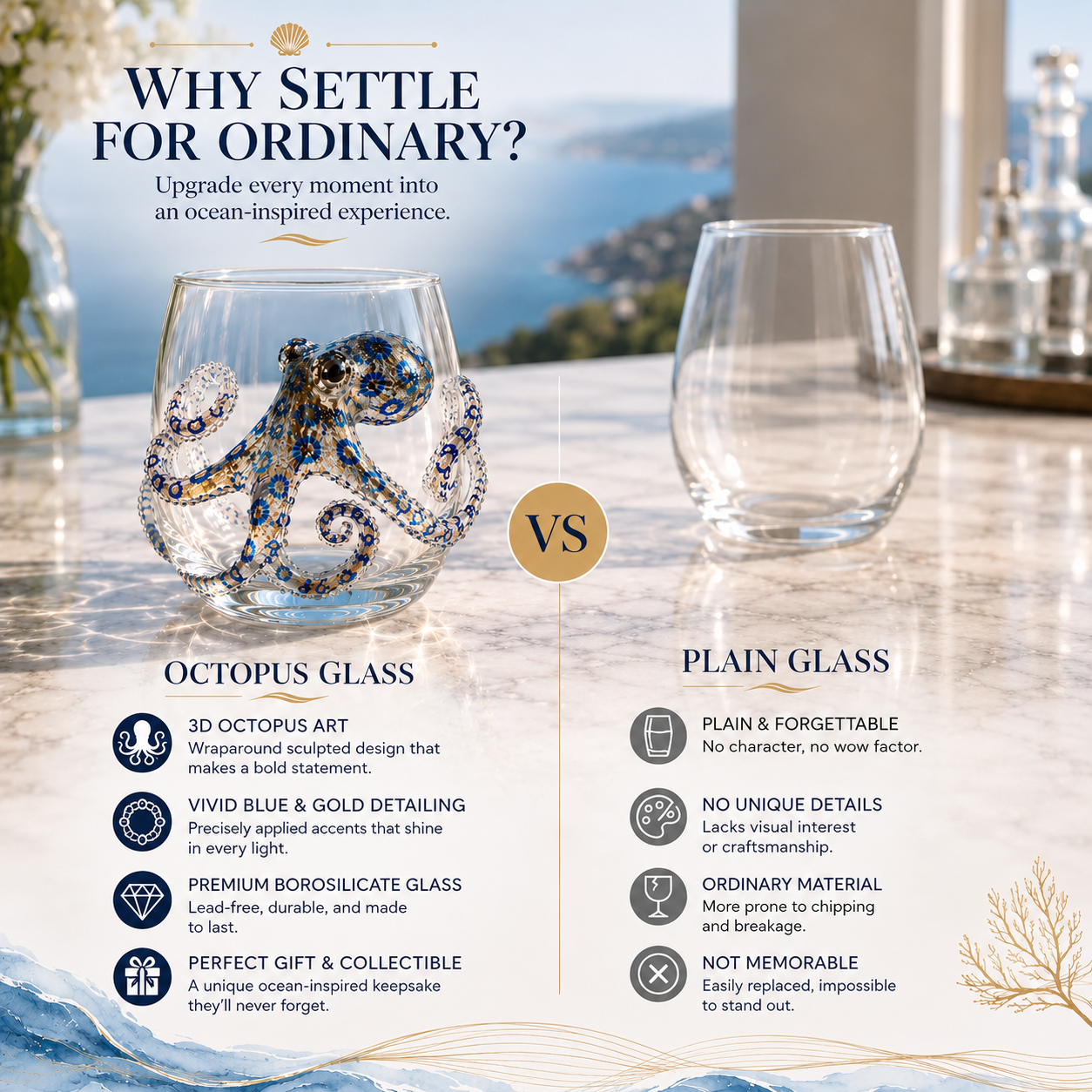 🔥 Last Day 49% OFF – 🌊 3D Ocean Animal Artisan Glassware Collection