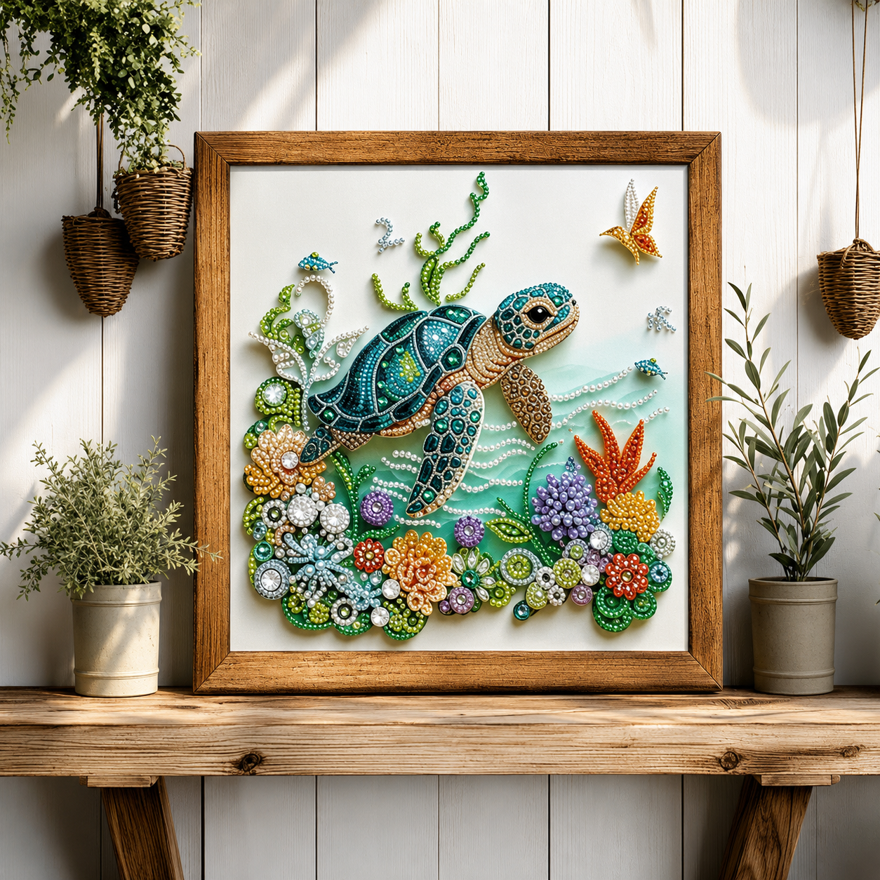 Sea Turtle Animal Special Shape Diamond Art Kits for Adults,5D Diamond Painting Kits for Beginner,DIY Diamond Crystal Rhinestones Painting Kits for Home Wall Decor Gift 11.8 X 11.8inch