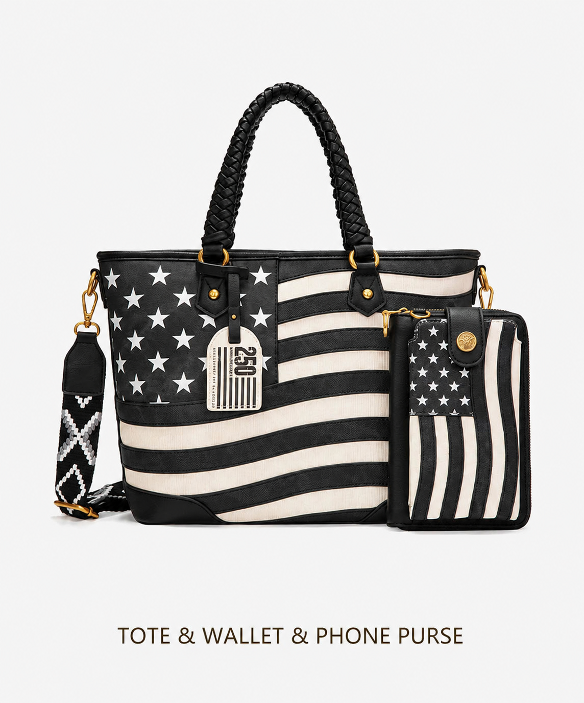 Montana West Vintage American Flag Tote Bag