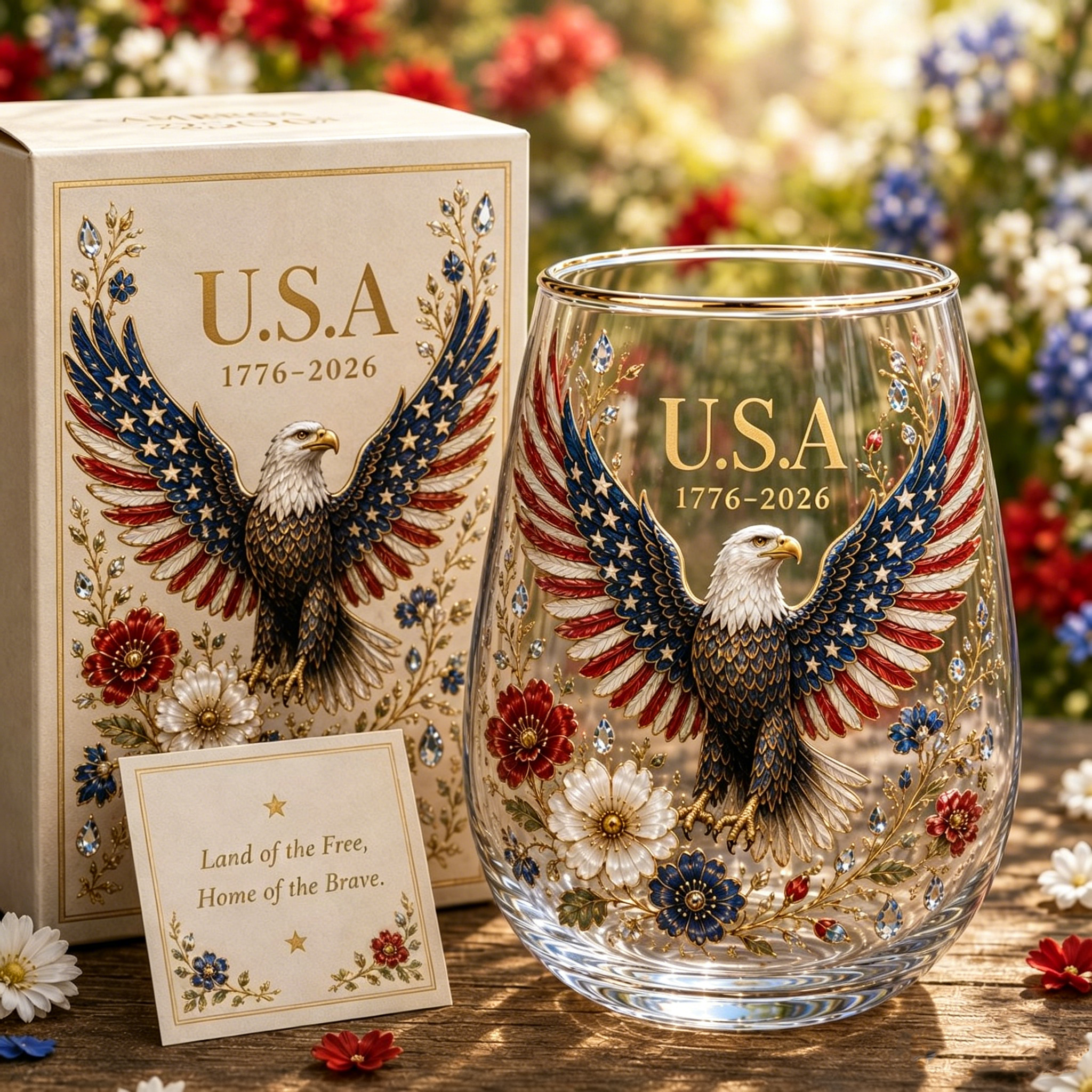 Limited Edition 2026 🦅’America Glass Tumbler– 1776-2026 Heritage Edition
