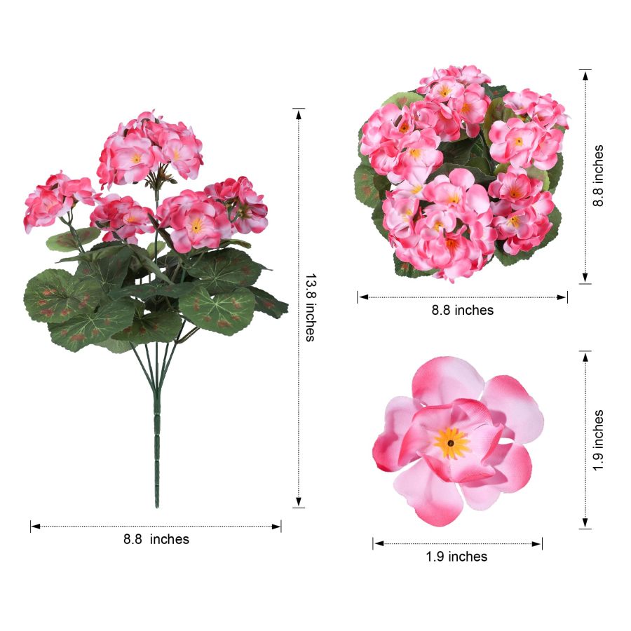 🌸 Lush, UV-resistant artificial geraniums – Realistic looking, maintenance-free! 🌞🏡💐