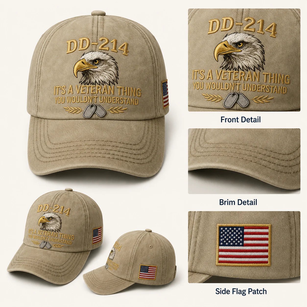 Product image placeholder for veteran embroidered cap