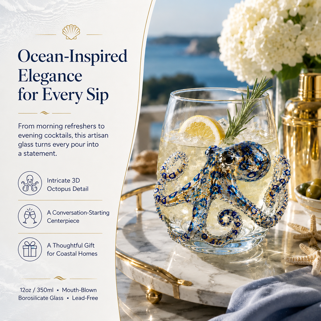 🔥 Last Day 49% OFF – 🌊 3D Ocean Animal Artisan Glassware Collection