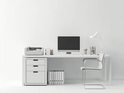 Bureau en bois et panneaux bois avec caisson 140x60x75 cm - blanc - design moderne pour bureau-Kamoyspace