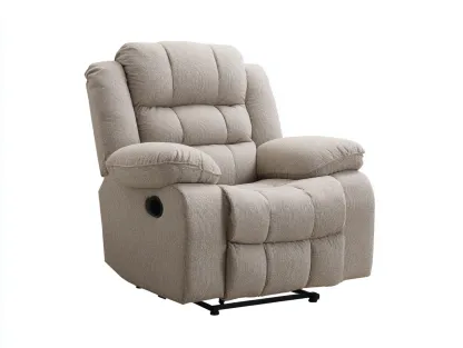 Fauteuil relax tissu beige avec fonction inclinable manuelle 92x88x104 cm - Beige - Confort ergonomique - Adapté au salon-Kamoyspace