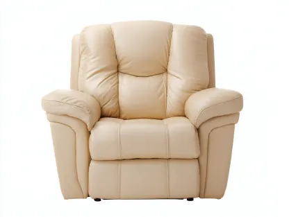 Fauteuil relax cuir synthétique beige avec dossier inclinable 95x90x105 cm - Beige - Confort ergonomique - Adapté au salon-Kamoyspace