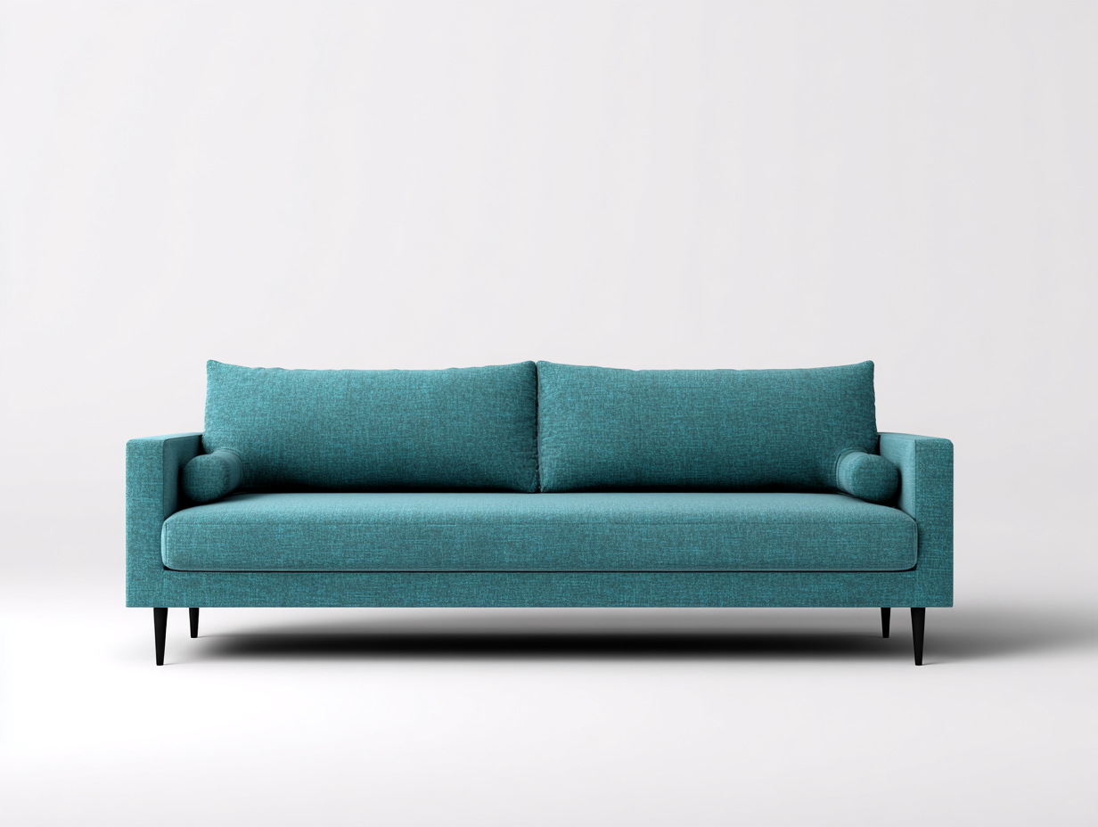 Canapé 2 places en tissu et bois 158x84x88 cm - bleu turquoise - design moderne pour salon-Kamoyspace