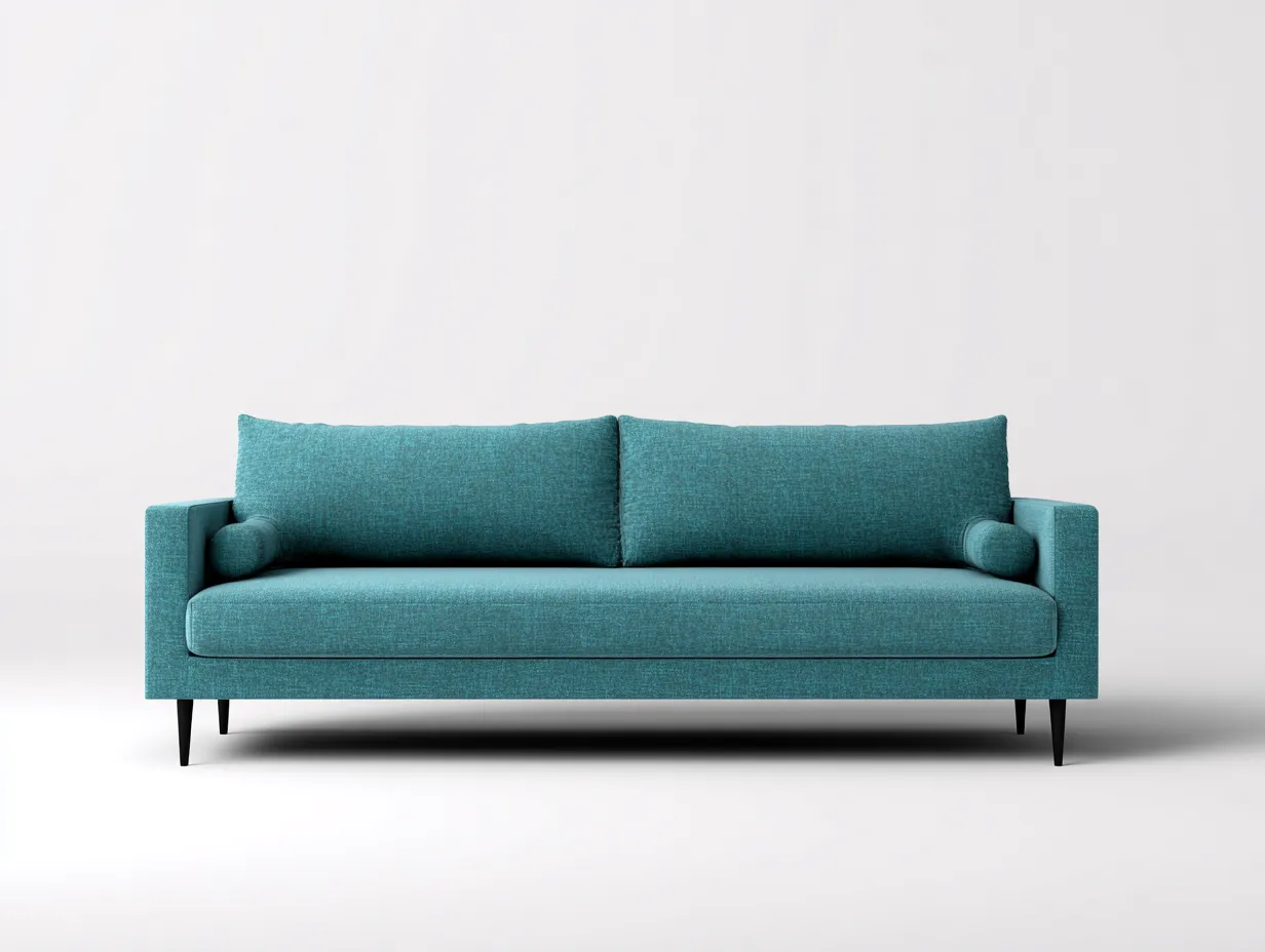 Canapé 2 places en tissu et bois 158x84x88 cm - bleu turquoise - design moderne pour salon-Kamoyspace