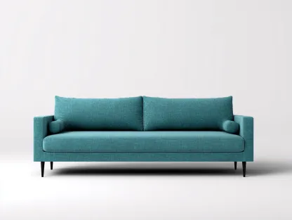 Canapé 2 places en tissu et bois 158x84x88 cm - bleu turquoise - design moderne pour salon-Kamoyspace