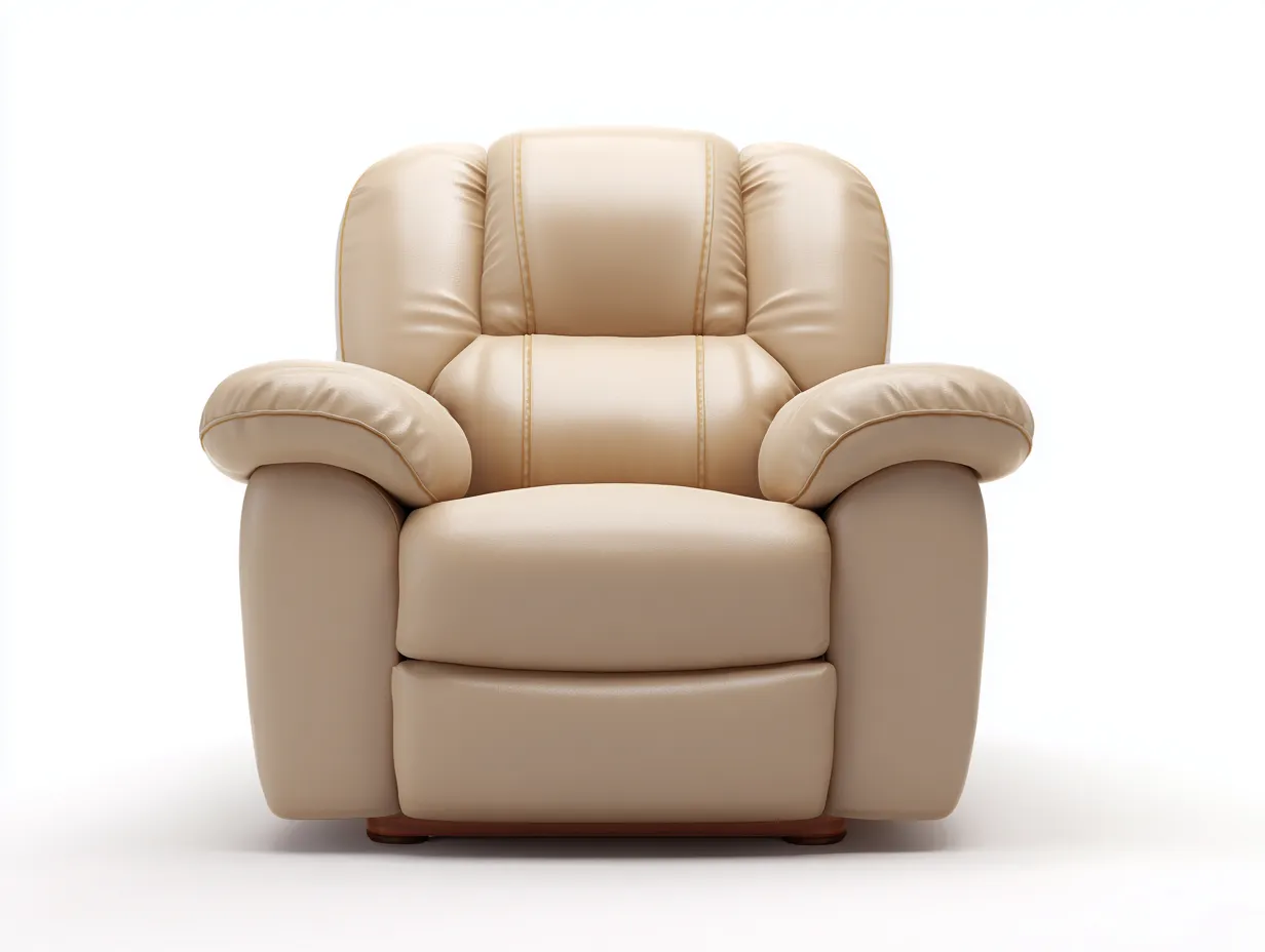 Fauteuil relax cuir synthétique beige avec dossier inclinable 95x90x105 cm - Beige - Confort ergonomique - Adapté au salon-Kamoyspace
