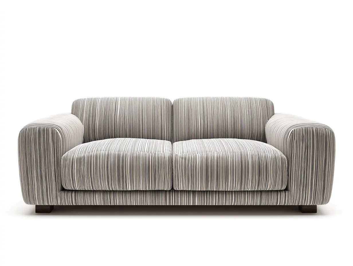Canapé 2 places tissu rembourré avec pieds en bois 140x80x85 cm - Gris chiné - Design moderne - Adapté au salon-Kamoyspace