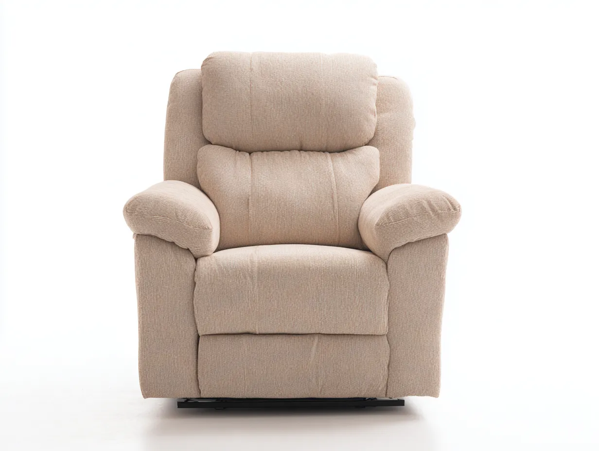 Fauteuil relax tissu beige avec fonction inclinable 90x85x105 cm - Beige - Confort ergonomique - Adapté au salon-Kamoyspace