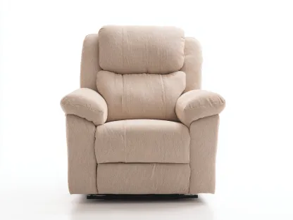 Fauteuil relax tissu beige avec fonction inclinable 90x85x105 cm - Beige - Confort ergonomique - Adapté au salon-Kamoyspace