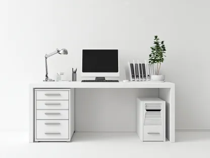 Bureau en MDF avec 5 tiroirs 100x50x75 cm - Couleur Blanc - Design moderne - Adapté au bureau-Kamoyspace
