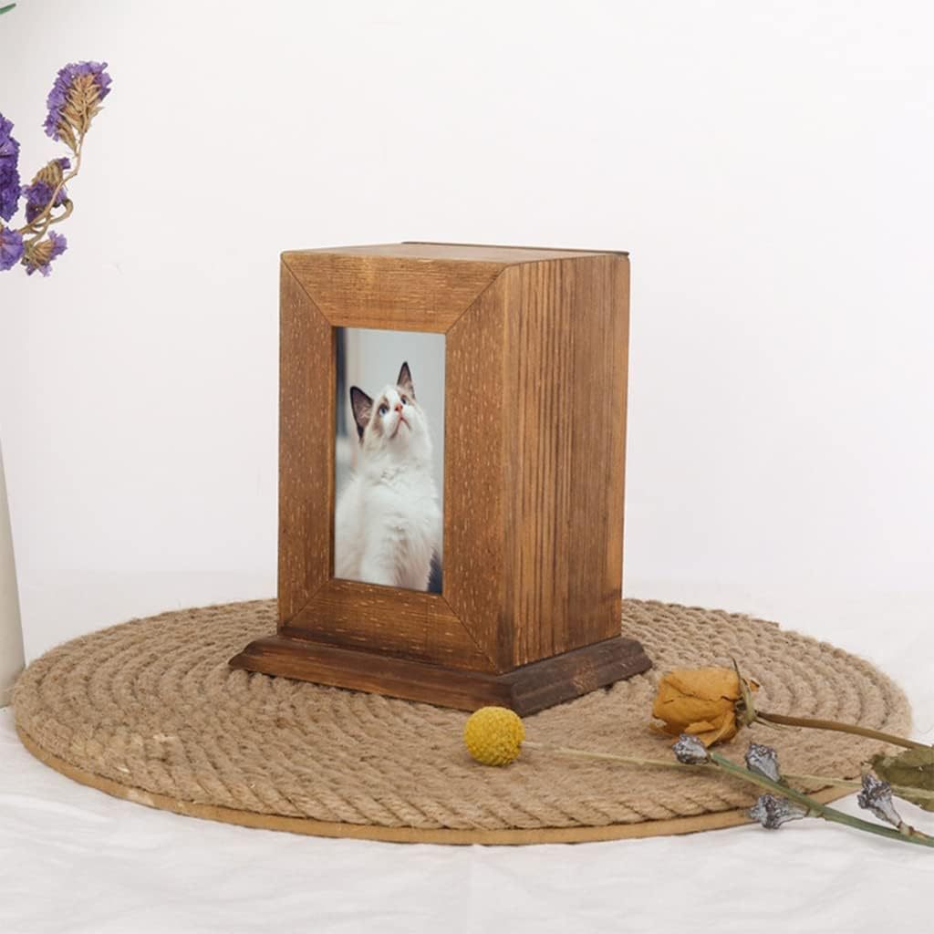Eco-Friendly Solid Wood Pet Cremation Urn, Memorial Ashes Box for Cats and Dogs