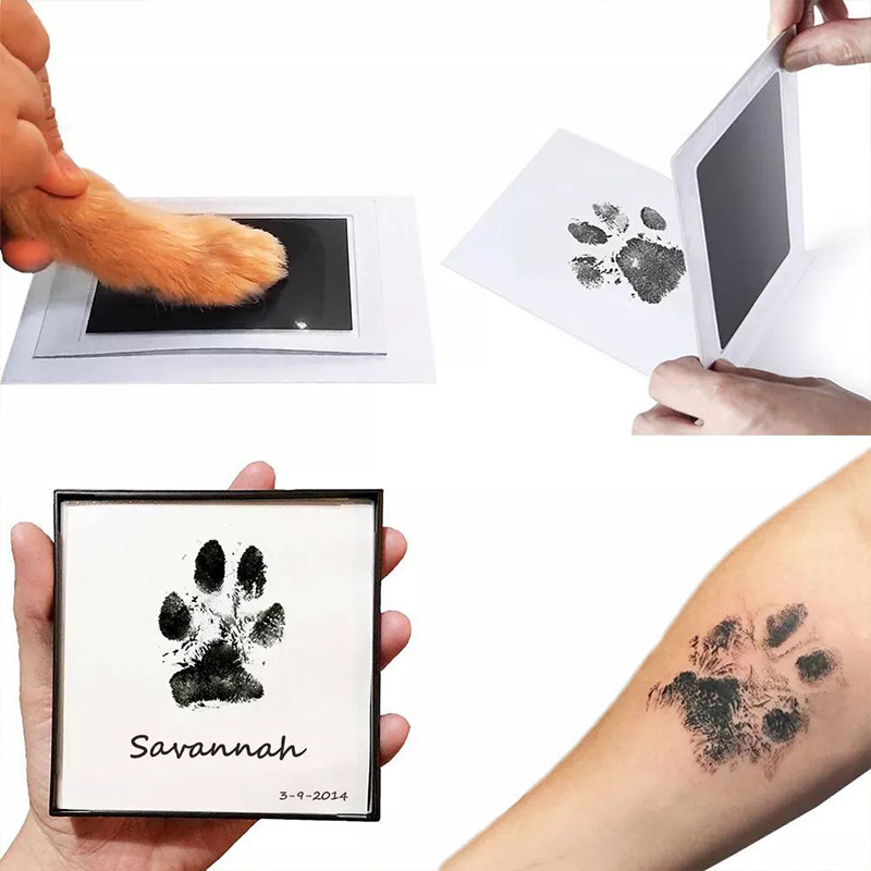 Wash-Free Pet Paw Print Ink Pad, DIY Cat Dog Pawprint Keepsake Kit