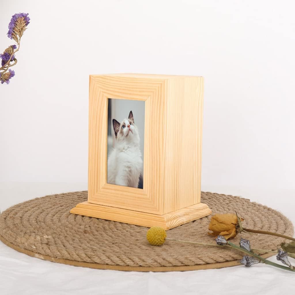 Eco-Friendly Solid Wood Pet Cremation Urn, Memorial Ashes Box for Cats and Dogs