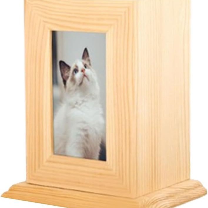 Eco-Friendly Solid Wood Pet Cremation Urn, Memorial Ashes Box for Cats and Dogs