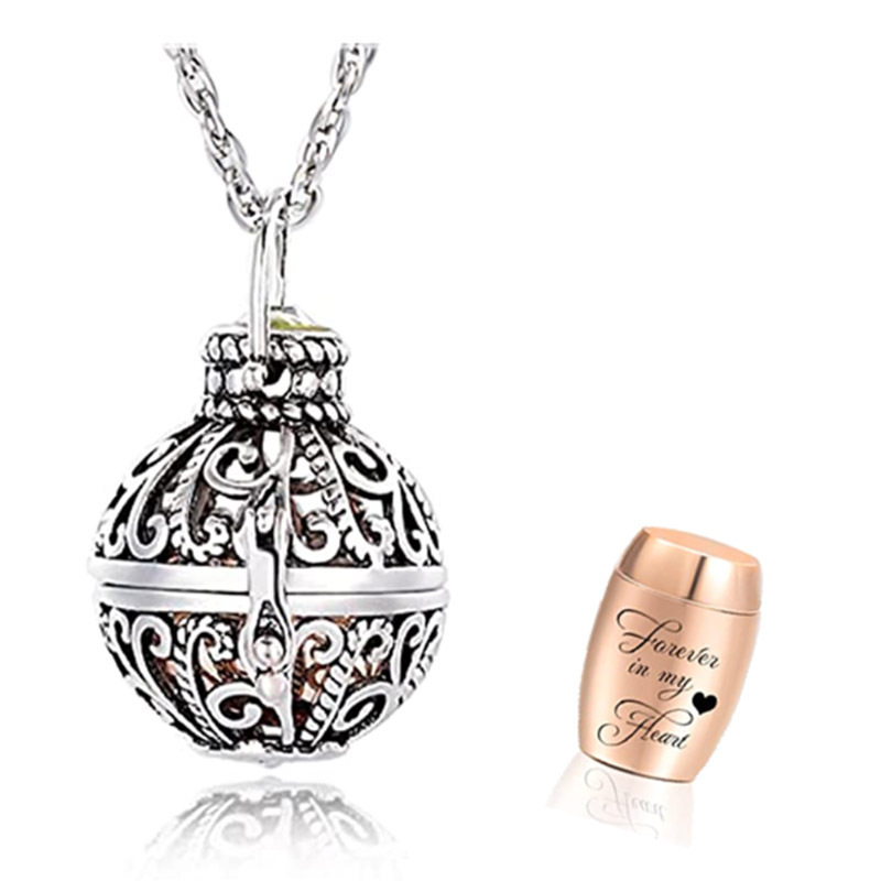 Stainless Steel Pet Urn Pendant Ashes Hair Keepsake Memorial Jewelry
