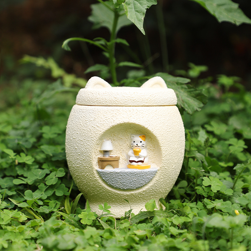 Minimalist Pet Urn Casket for Dog Cat Ashes, Eternal Rest Memorial Funeral Storage Container