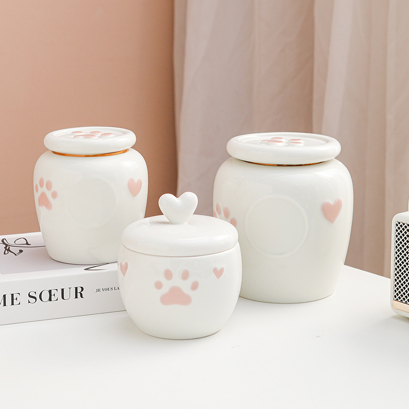Ceramic pet cremation urns - Dog and Cat Memorial Urns
