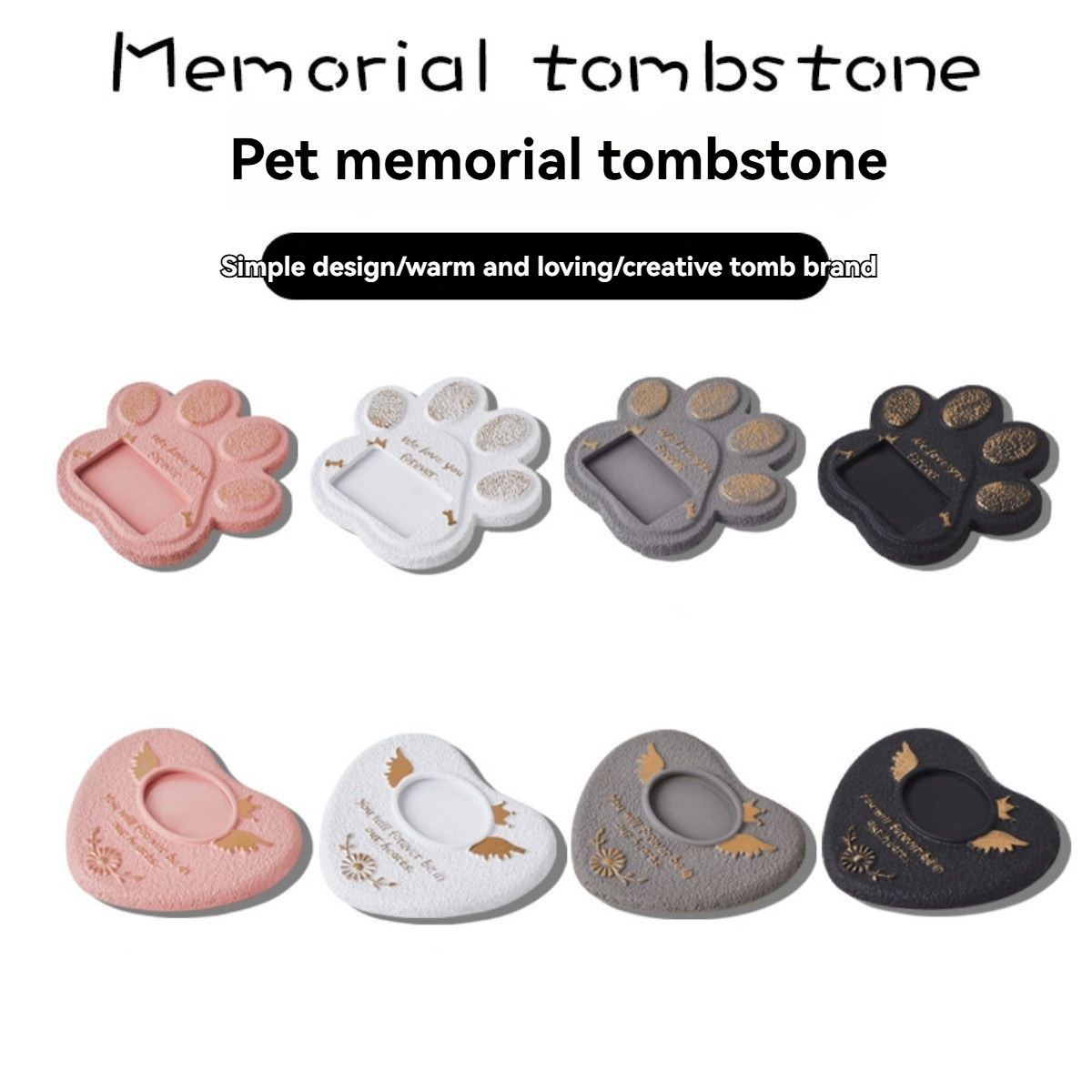 Pet Memorial Stone Tombstone for Dog & Cat Remembrance