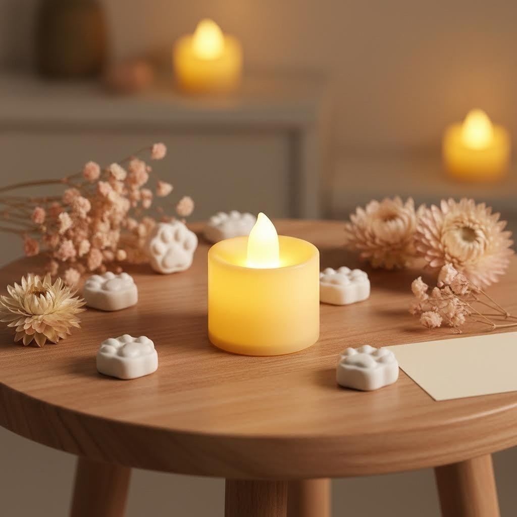 LED Pet Memorial Tea Lights Eternal Lamp for Dog Cat Funeral Remembrance