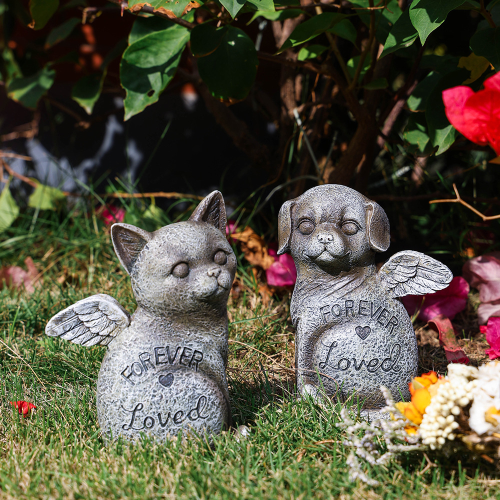 New Resin Pet Memorial Stone, Garden Decor for Dog and Cat