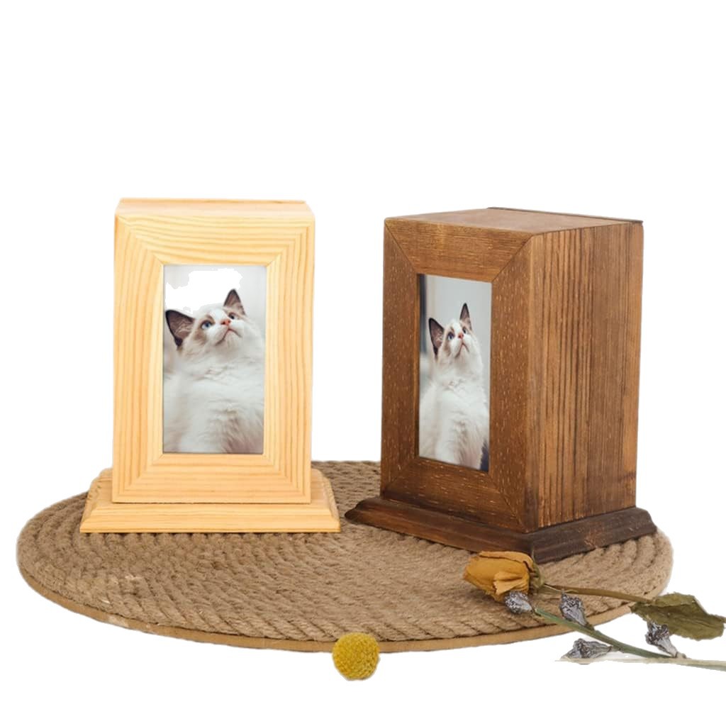 Eco-Friendly Solid Wood Pet Cremation Urn, Memorial Ashes Box for Cats and Dogs