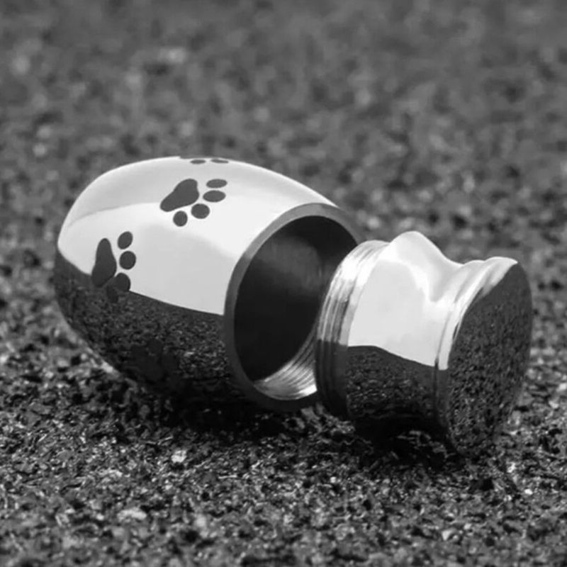 Pet Ashes Hair Storage Jar 40*30mm Stainless Steel Memorial Urn Pendant