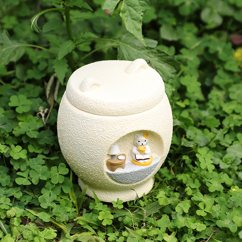 Minimalist Pet Urn Casket for Dog Cat Ashes, Eternal Rest Memorial Funeral Storage Container