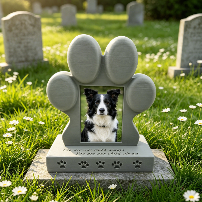 Resin Pet Tombstone Imitation Stone Grave Marker for Dog Cat Memorial