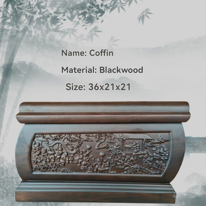 Pet Wooden Casket, Anti-Corrosion Memorial Box for Dog Cat Ashes