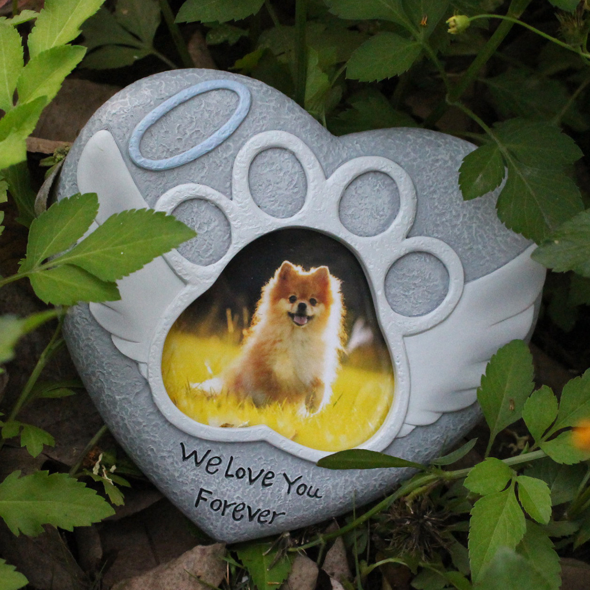 Resin Pet Memorial Tombstone, Decor for Dog Cat Grave